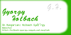 gyorgy holbach business card